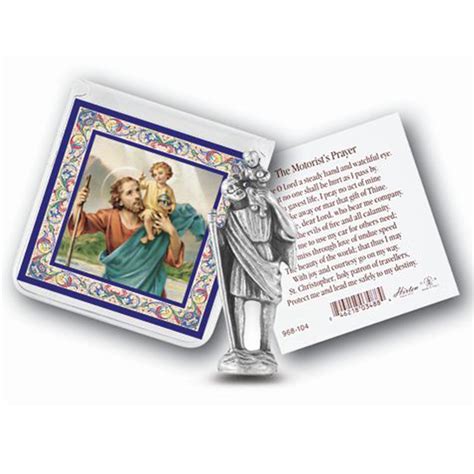 st christopher product little statue in metal box|Religious Gifts St Christopher Mini Saint Gift Set Tiny 1 Inch Long .